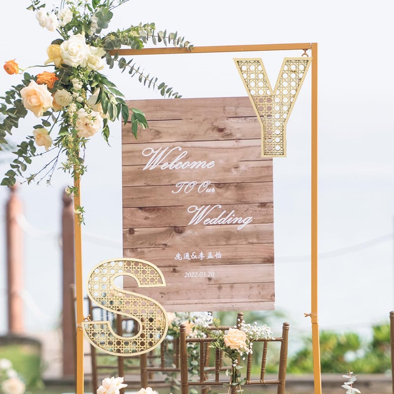 Ethanberg Wooden Rattan Letter S, Boho Nursery Decor Rattan Wood Baby Letters for Baby Shower Wedding Bedroom, 8 Inch Large Rustic Alphabet Letters Home Decoration for Wall Decor Crafts - Image 5